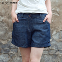 素觉原创 设计师品牌 夏季新款牛仔女士裤子休闲裤短裤显瘦