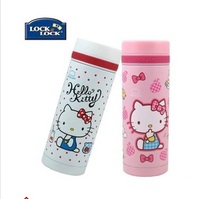 包邮正品乐扣乐扣不锈钢女士儿童Hello Kitty保温杯350ml HKT355