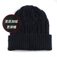 男士冬季帽子毛线帽韩版潮加绒针织帽中老年老头棉帽加厚保暖冬帽