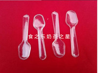 一次性勺子透明塑料小勺批发冰淇淋勺加厚刨冰勺布丁勺约500个