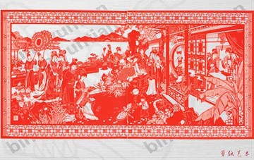手工大幅剪纸 红楼梦1.1米 新年年货外事礼品手工艺品客厅装饰画