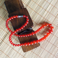 天然水晶项链 天然红玛瑙塔型 个性串搭 美容养颜 女款