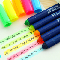 韩国款可爱荧光笔 固体果冻清新荧光笔 涂鸦笔 记号笔创意文具