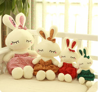 可爱芭蕾兔公仔布娃娃 LOVE兔玩偶 碎花兔毛绒玩具萌儿童生日礼物