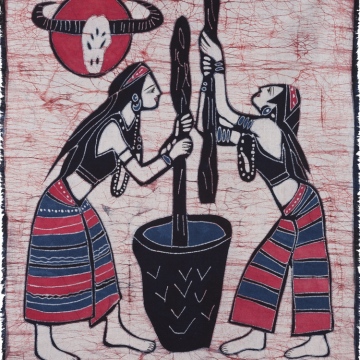 湘西苗族彩色蜡染画壁挂系列 民族风装饰画 纯手工传统工艺包邮