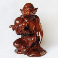 T木雕猴L红木雕刻工艺品家居风水摆件L大号生肖猴祝寿礼品猴献桃