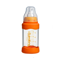 圣马龙  高硼硅玻璃硅胶保护套标准口径奶瓶150ml  10187