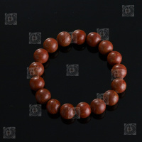 天然正品泗滨砭石手链 12mm 富贵红天然花纹 精品17颗珠 善缘居