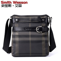 2014新款史密斯文森 英伦风范 格子包包单肩包 斜挎包小男包 帆布