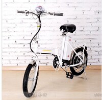 A22无刷电机16寸折叠电动自行车助力车电单车LED大灯白色粉色多色
