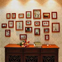 欧式大尺寸客厅照片墙 创意相片墙组合 实木相框墙20框 特价包邮