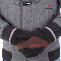 皮尔卡丹专柜正品男士摇粒绒冬季保暖手套休闲运动加厚绒手套包邮