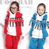 童装男女童冬装2014新款韩版潮中大童套装儿童卫衣三件套加厚加绒