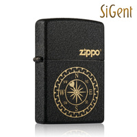 zippo打火机正品防风创意礼品煤油正版黑裂漆爱情指南针年终促Z77