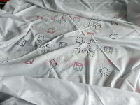 送外国友人创意礼品 纯手工绣花床单床罩盖布桌布台布 2.1米*3