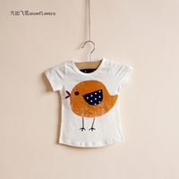 2014夏款韩版童装精品女童可爱小鸡造型卡通T恤上衣