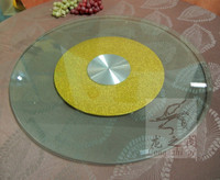 酒店餐桌转盘 钢化玻璃转盘 圆台面餐桌 包含底座 12厘 圆桌转台