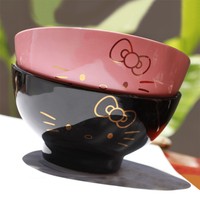 包邮kitty创意陶瓷餐具套装7寸超大泡面碗情侣对碗送筷子