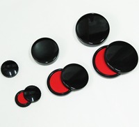 出口日本 圆形红色印泥办公家庭用品 迷你型办公中号大号方便使用