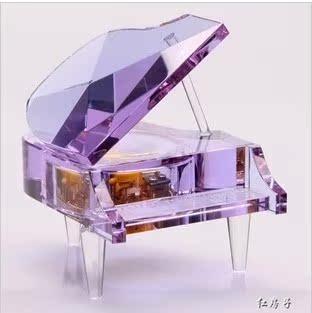 包邮正品韵升机芯水晶钢琴音乐盒八音盒结婚生日圣诞节礼物品