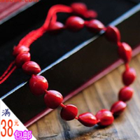 红绳编织手链 相思豆手环马来西亚天然香味红豆手链 女手串手链