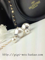 年度爆款大牌奢侈品双面珍珠耳钉925纯银高端定制一件代发批发