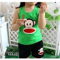 大嘴猴针织T恤背心|2015夏装韩版新款童装儿童宝宝男童女童特价