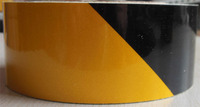 5公分 黑黄反光警示胶带 安全反光条地贴膜纸 警戒线 警戒带