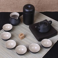 台湾陆宝 礼品顶级茶礼 禅风黑 陶瓷送礼 过年礼品 整套功夫茶具