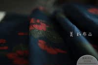藏红花高端中国风汉服古装戏服舞台装挺括连衣裙亚麻粗布面料