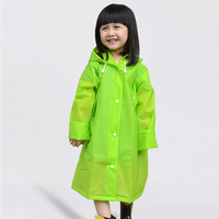 品牌男女儿童轻薄款绿色雨衣学生雨披EVA环保好质量包邮带书包位