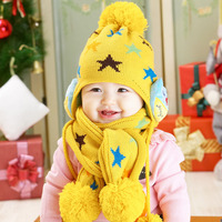 宝宝毛线帽潮男童女童6-12个月2-3-4岁冬婴儿童帽子围巾套装韩版
