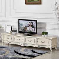 欧美诺尚 欧式古典简约电视柜 象牙白欧式描银2.2米电视柜包邮