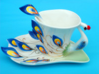 赠勺 萌版陶瓷杯子带盖马克杯咖啡牛奶杯情侣创意水杯早餐杯包邮