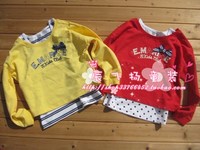 2014春款 E家女童黄/红色两件套长袖T恤 EKLA411201 LA411201
