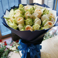鄂州花店同城速递19朵香槟玫瑰生日鲜花预订 全国3小时内送花上门