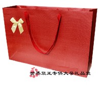 48.5*34*13CM 大红色高档螺纹出口礼品袋精美包装袋子环保商务袋
