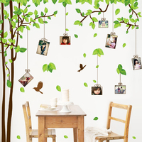 五一叶风景背景装饰墙贴纸张绿树可移除画纸特价卧室客厅相框墙贴