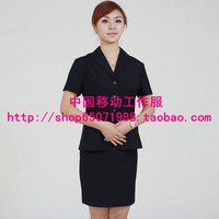 2015夏季中国移动工作服正品移动制服移动经理服短袖上衣裙子套装
