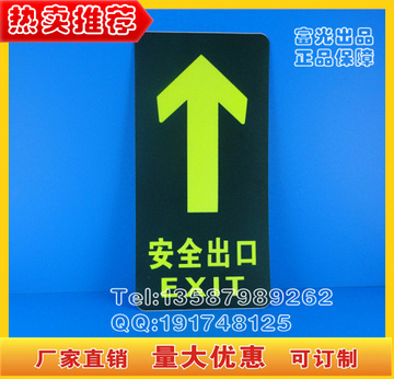 消防安全紧急出口直行 PVC夜光疏散标识指示牌 小心地滑台阶地贴