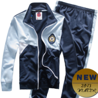 XZ-C03 2013新款 蓝色立体拼色中学生春秋卫衣套装