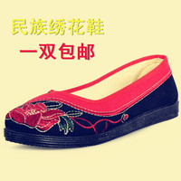特价包邮热卖正品老北京布鞋汉武女鞋平跟单鞋女式时尚妈妈绣花鞋