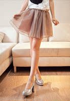 2015春夏女装韩版玻璃纱裙大码蛋糕纱裙高腰公主裙半身蓬蓬裙短裙