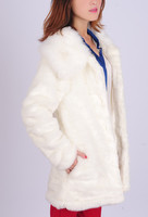2015冬装新款韩版女装仿皮草兔毛大衣中长款加厚水貂毛领开衫外套