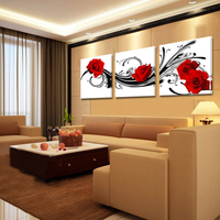 现代无框画|家居装饰画|客厅卧室抽象花卉版画壁画工艺画玫瑰情缘