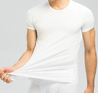 纯色莫代尔莱卡圆领T恤衫 修身男士半袖短袖夏装 超弹打底衫