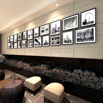 实木高端照片墙 创意欧式餐厅卧室相片墙 超大尺寸相框墙组合