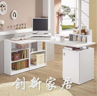 韩式宜家简洁时尚转角电脑桌+书柜+显示器架+CD架