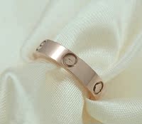促销欧美时尚明星卡*同款窄版无钻玫瑰金  钛钢戒指