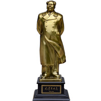 伟人毛主席铜像站像毛泽东全身像家居装饰办公摆件树脂镀铜46CM